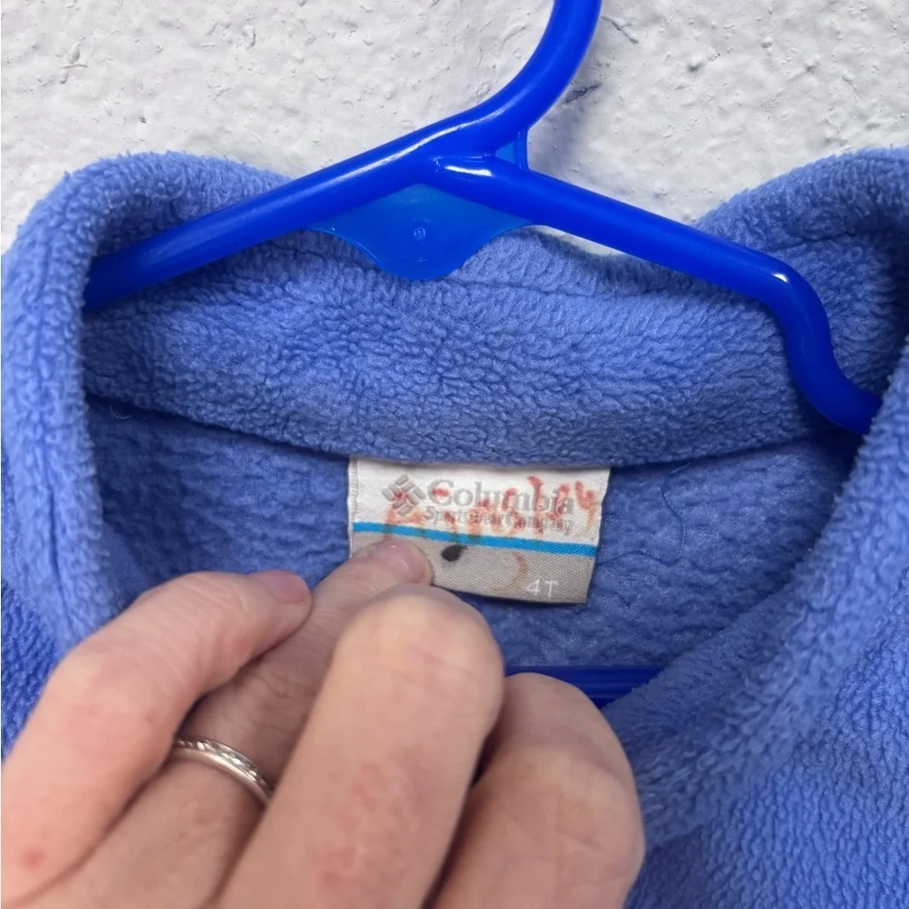 Columbia Soft Blue Kids' 4T Fleece Jacket in EUC